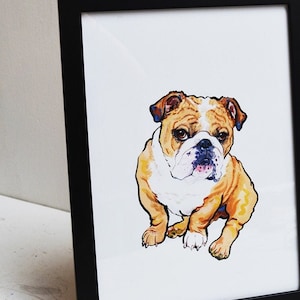 Old English Bulldog Wall Art | Old English Bulldog Print | Old English Bulldog Gift