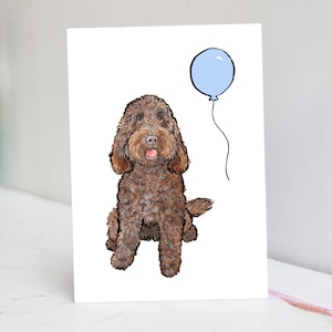 Biglietto di auguri personalizzato Cockapoo di cioccolato
