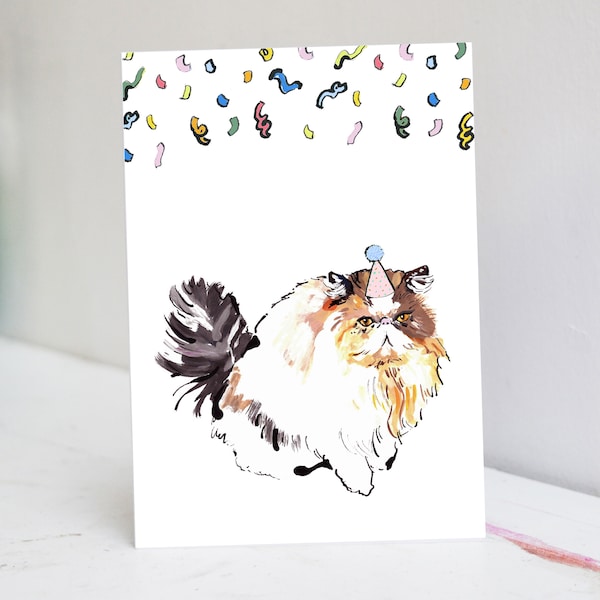 Lady the Persian Cat Birthday Card | Persian Cat Card | Funny Cat Card