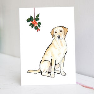 Personalised Festive Yellow Labrador Christmas Card