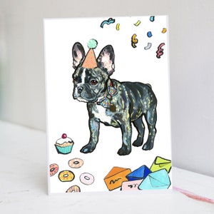 Cartão Bulldog Francês Preto Personalizado