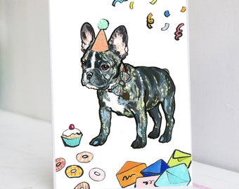 Personalised Black French Bulldog Card