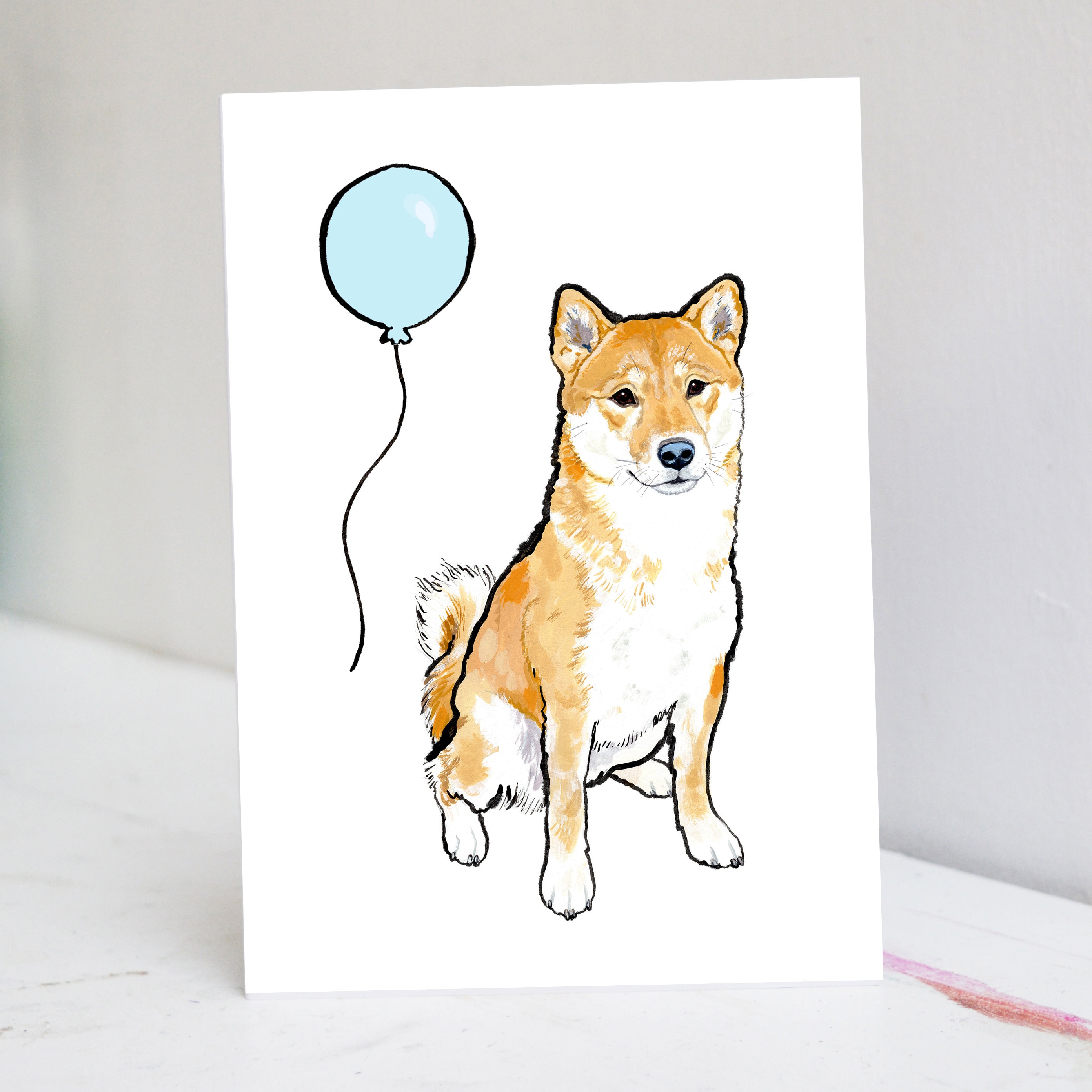 Shiba Inu Geburtstagskarte Von Artery8 – Hochwertig, Blanko Innen, Mit Umschlag (17,5x12,5 Cm)