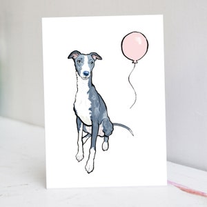 Personalised Blue Whippet Card