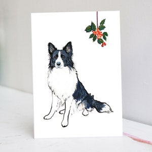 Personalisierte Border Collie Weihnachtskarte