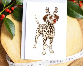Liver Spotted Dalmatian Christmas Card