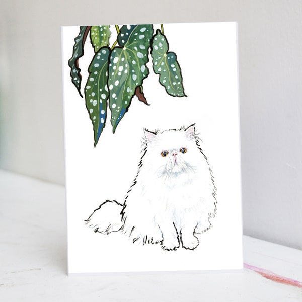 Persian Cat Greetings Card | Cat Greetings Card | Persian Cat Card