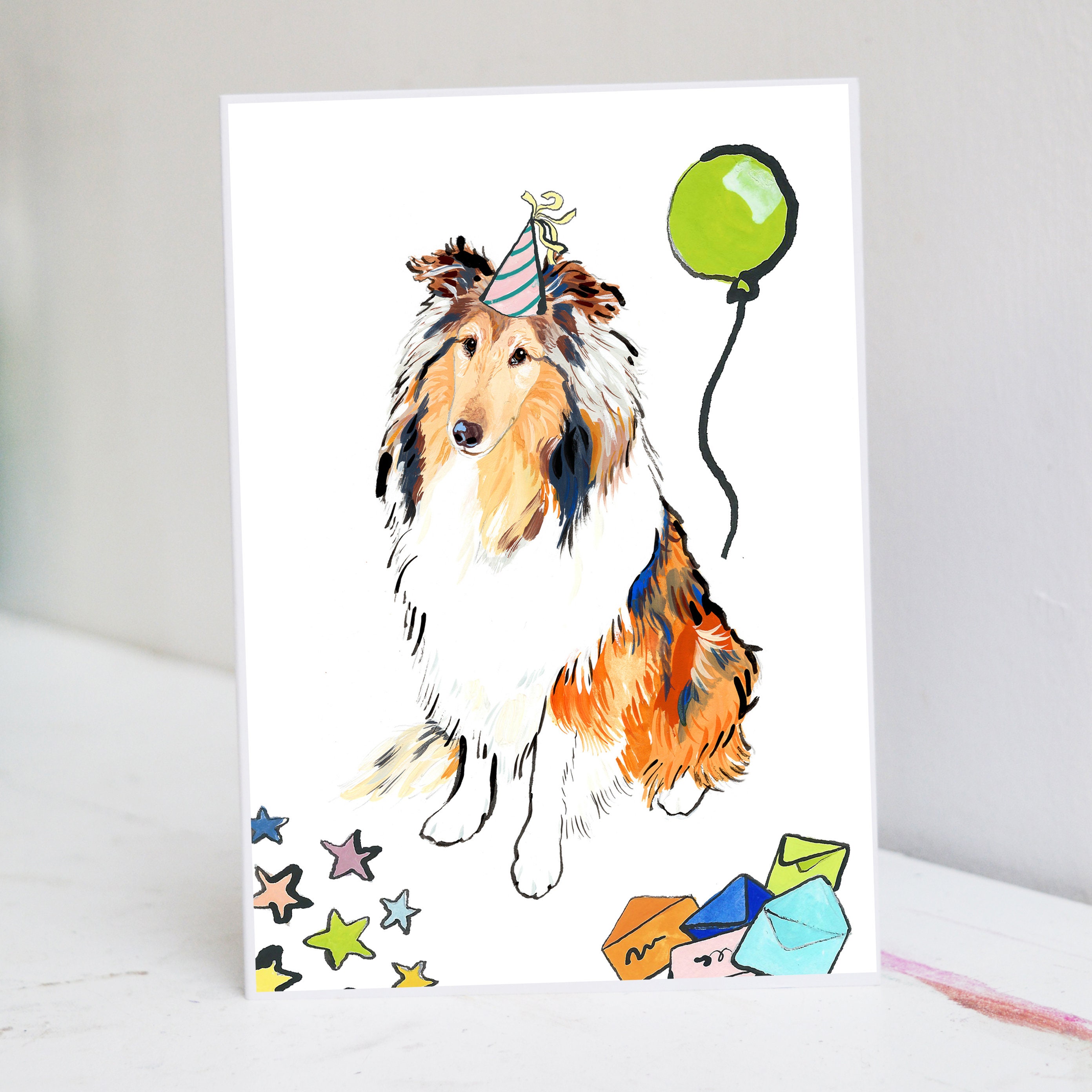 No 1 Rough Collie Get Well Soon Card by Starprint No 1 Rough Collie Get Well Soon Card by Starprint