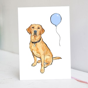 Carte personnalisée renard labrador roux