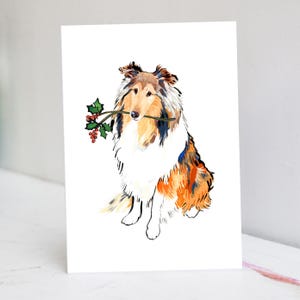 Kerstkaart Rough Collie