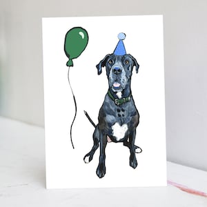 Tarjeta personalizada de gran danés azul