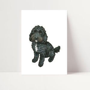 Black and White Cockapoo Print | Black Cockapoo Wall Art