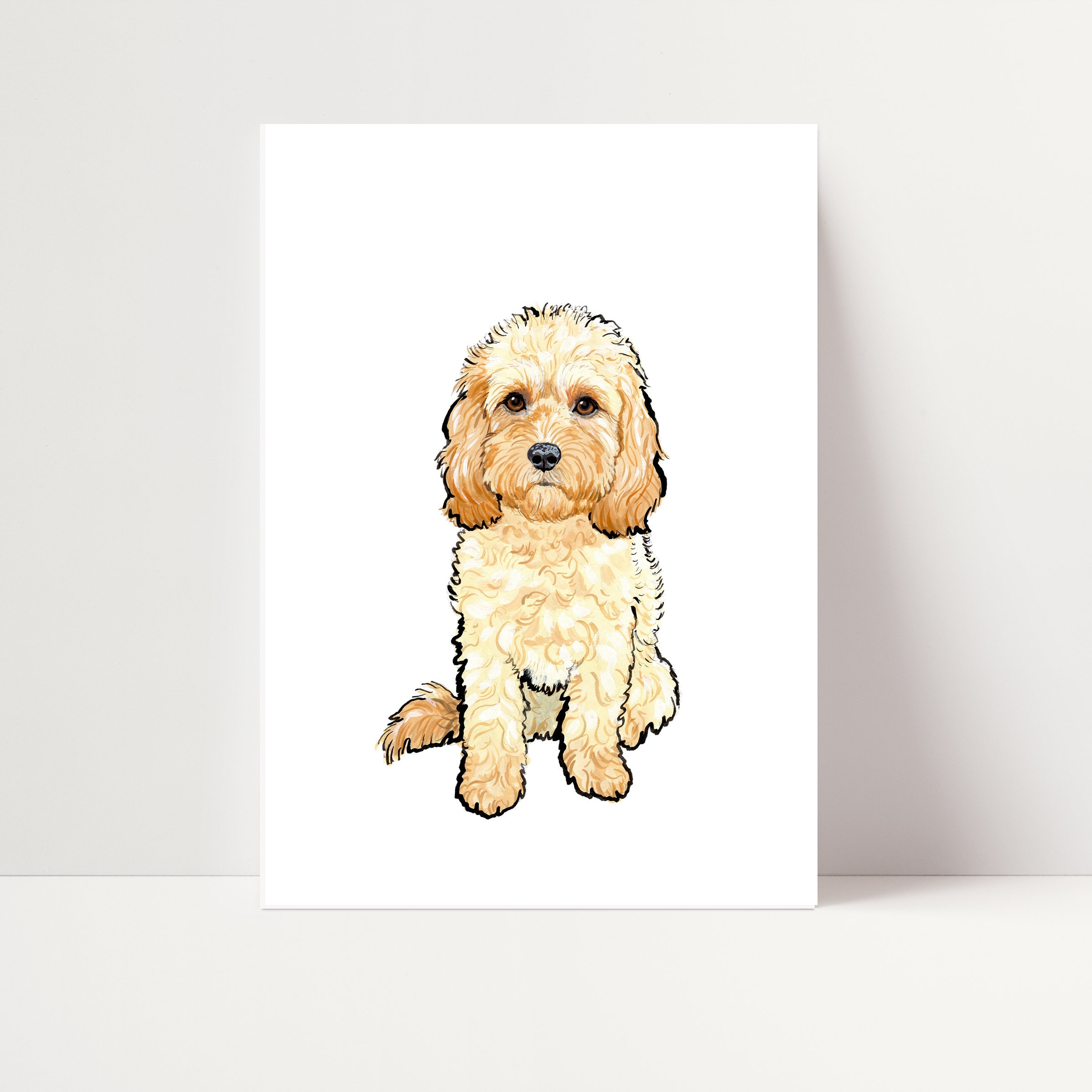 Apricot Cavapoo Print | Cavapoo Wall Art - Etsy