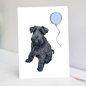 Personalisierte schwarze Zwergschnauzer Karte