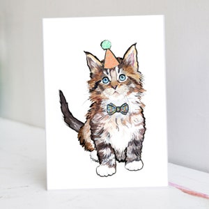 Carte d'anniversaire de chaton | chaton tigré | Carte Chat tigré
