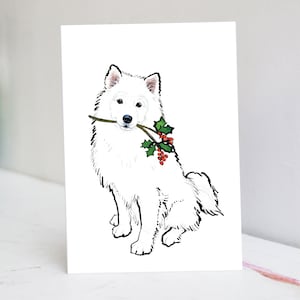 Kerstkaart Samojeed