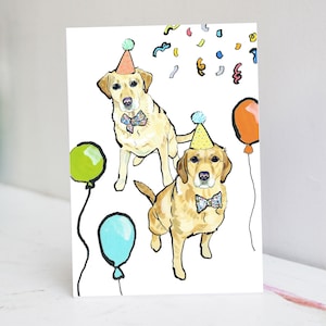 Carte personnalisée Labradors jaune
