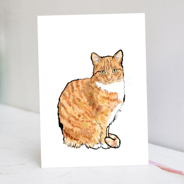 Ginger Tabby Cat Card | Orange Cat Card