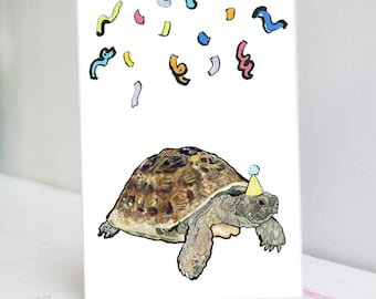 Carte d'anniversaire de tortue | carte d'anniversaire tortue | Carte tortue