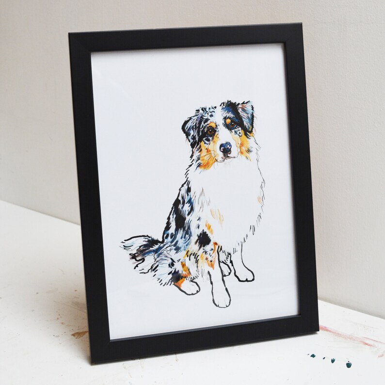 Australian Shepherd Wall Art Australian Shepherd Print Etsy