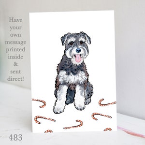 Festive Mini Schnauzer Christmas Card