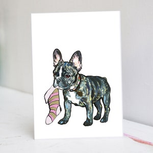 Weihnachtskarte mit französische Bulldogge
