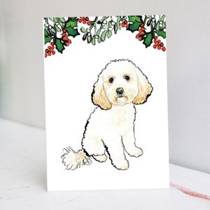 Personalisierte Cavapoochon Weihnachtskarte