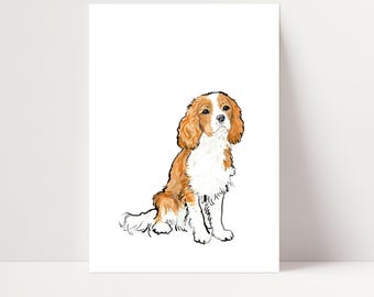 Cavalier King Charles Spaniel Print | Cavalier Spaniel Wall Art