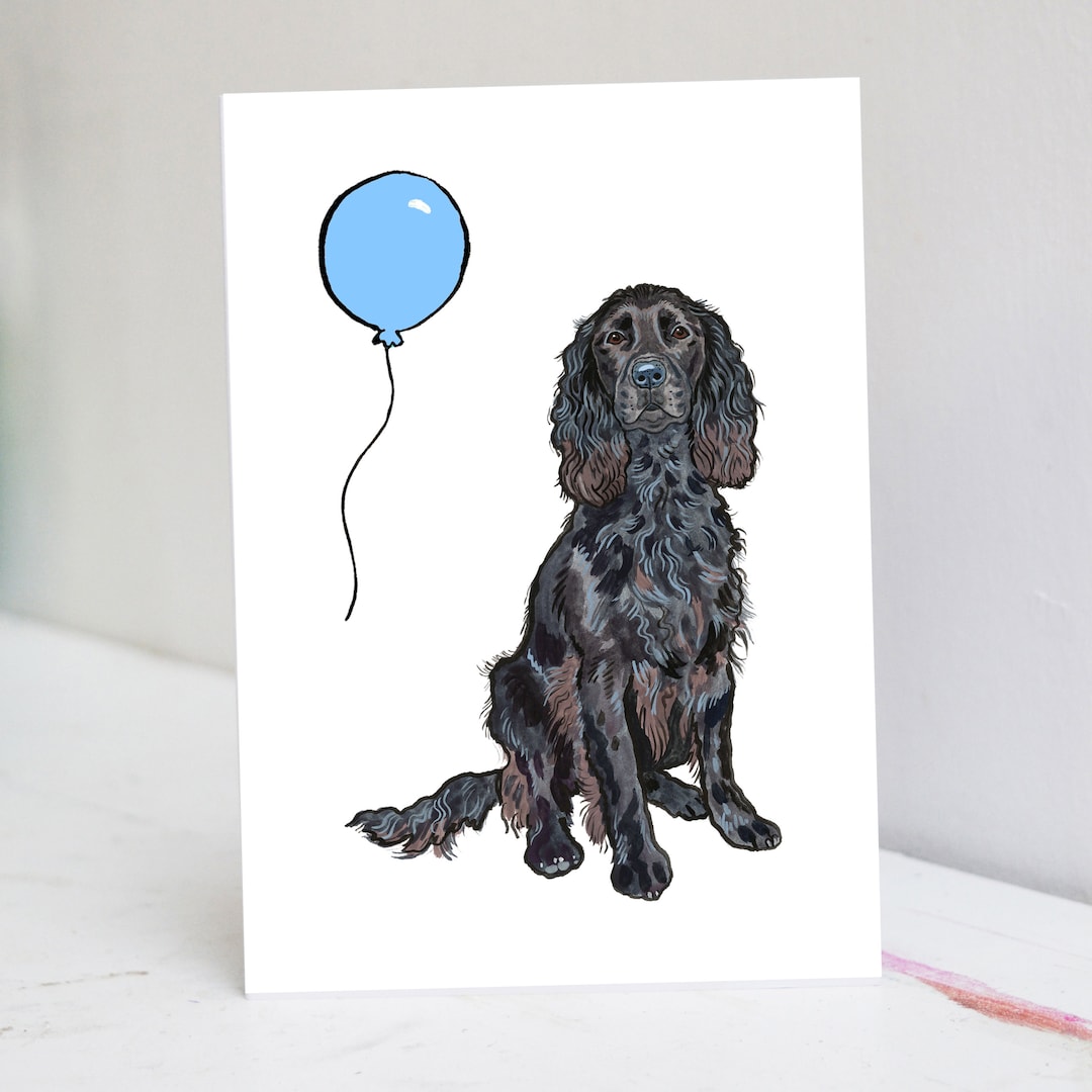 Personalised Black Cocker Spaniel Card - Etsy