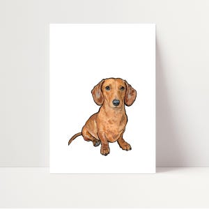 Red Dachshund Print | Red Dachshund Wall Art