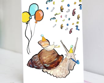 Belated Birthday Card | Snail Birthday Card | Funny Birthday Card | Snail Card