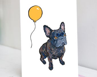 Personalised Party French Bulldog Card