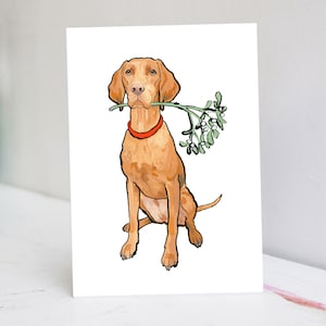 Personalisierte ungarische Vizsla Weihnachtskarte