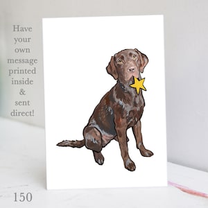 Chocolade labrador kerstkaart
