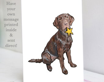 Biglietto di Natale per Labrador. Biglietto per cani. Dal cane al
