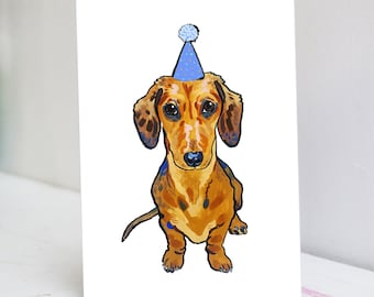 Personalised Red Dachshund Card