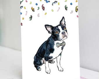 Personalised Boston Terrier Card