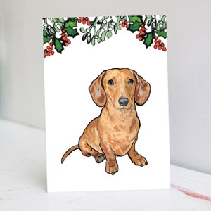 Weihnachtskarte Roter Dackel
