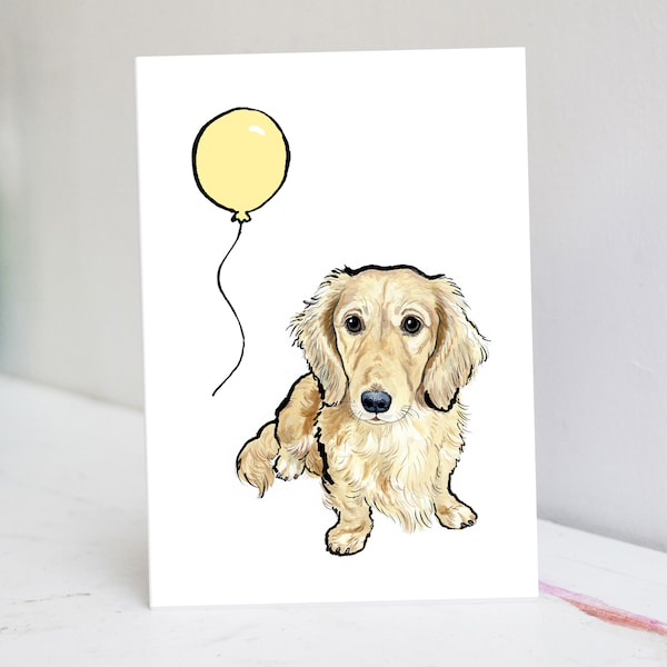 Personalised Long Haired Dachshund Card