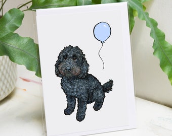 Personalised Black Cockapoo Card