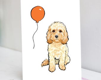 Personalised Apricot Cavapoo Card