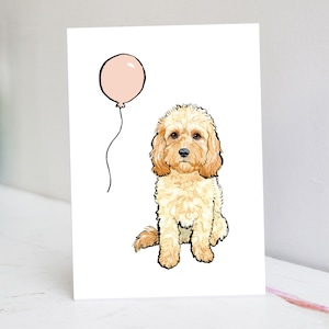 Personalisierte Apricot Cavapoo Karte