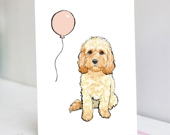 Personalised Apricot Cavapoo Card