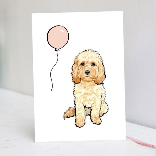 Carte Cavapoo abricot personnalisée