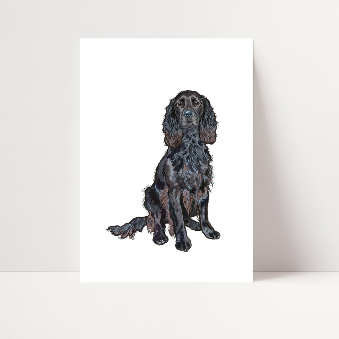 Black Cocker Spaniel Print | Cocker Spaniel Wall Art - Etsy