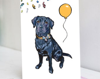 Personalised Black Labrador Card