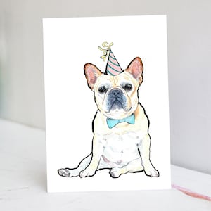 Gepersonaliseerde witte Franse bulldogkaart