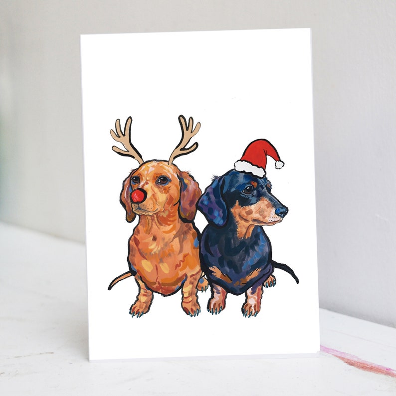Dachshund Christmas Card Etsy