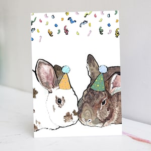 Party Bunny Kaninchen Geburtstagskarte | Hase Karte