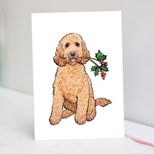 Carte de Noël personnalisée Cockapoo rouge rubis